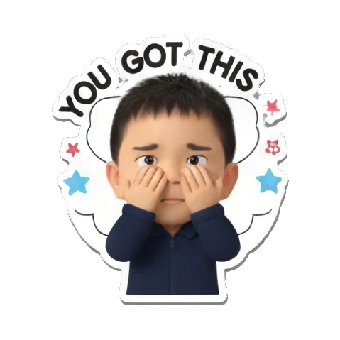 Encouraging boy, 'YOU GOT THIS!' Chibi Boy's Daily Fun sticker for expressive chats and social replies.