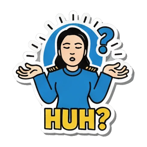 困惑Huh Pop Art Girl's Daily Moods sticker for expressive chats and social replies.