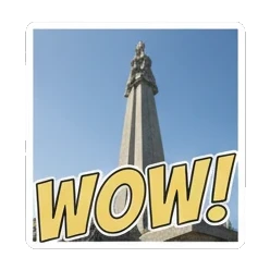 Amazed by monument, 'WOW!' Travel Adventures sticker for expressive chats and social replies.
