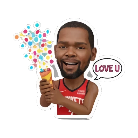 Basketball player throwing confetti in celebration. Basketball Star Expressions sticker for expressive chats and social replies.