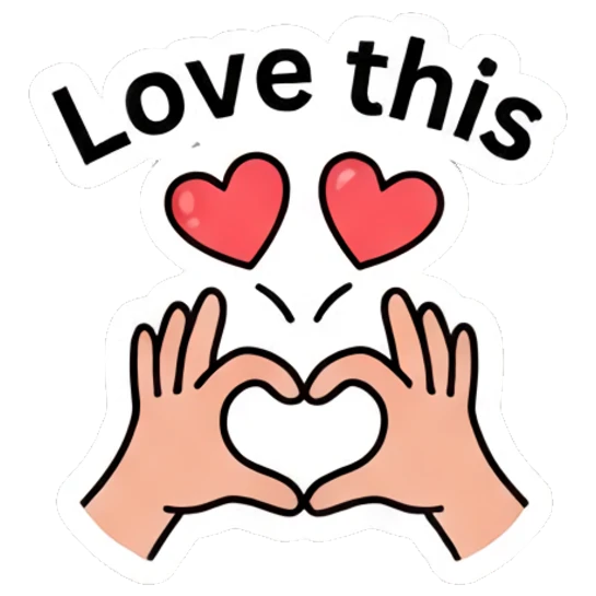Hands forming a heart shape to express love. Daily Mood Doodle Boy sticker for expressive chats and social replies.