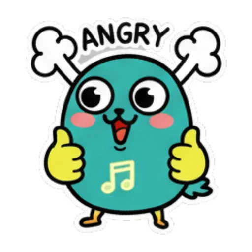 小鸟生气冒烟，竖起拇指 Cute Bird Emotions sticker for expressive chats and social replies.
