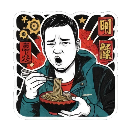 Angry RAGE expression Ukiyo-e Guy's Moods sticker for expressive chats and social replies.