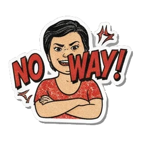 Mother character crossing arms saying NO WAY Retro Comic Mom Expressions sticker for expressive chats and social replies.