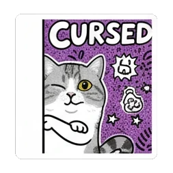 猫咪沮丧CURSED Kitty's Meme Reactions sticker for expressive chats and social replies.