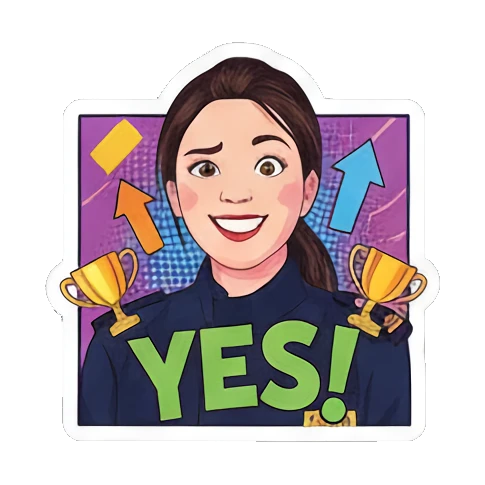 Woman shocked No Way Vivid Pop Persona sticker for expressive chats and social replies.
