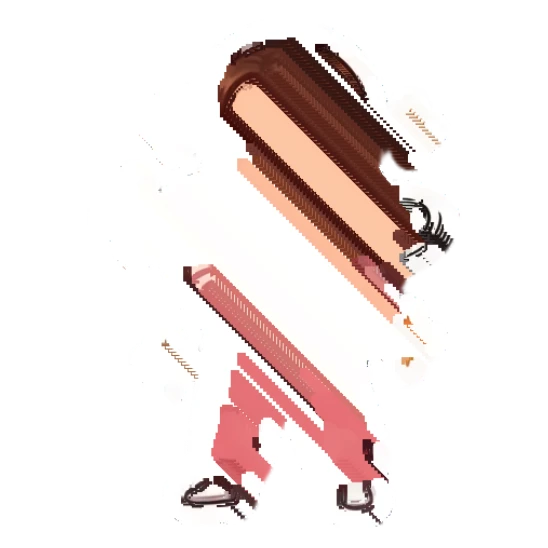 Girl standing confidently with hands on hips Cheerful Brown-Haired Girl sticker for expressive chats and social replies.