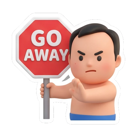 男孩举牌拒绝 Summer Boy Adventures sticker for expressive chats and social replies.