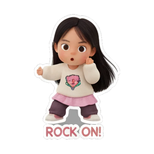 女孩充满活力 Little Dancer Joy sticker for expressive chats and social replies.