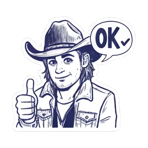 牛仔拥抱HUG表情 Cowboy Expressive Stickers sticker for expressive chats and social replies.