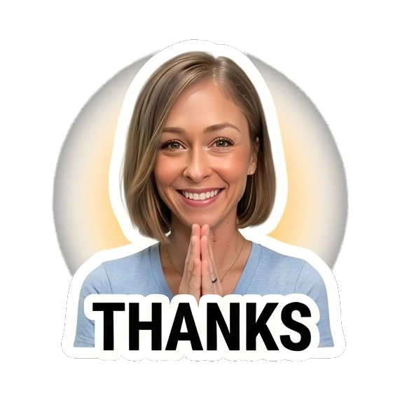 Woman praying with gratitude halo Daily Life Expressions sticker for expressive chats and social replies.