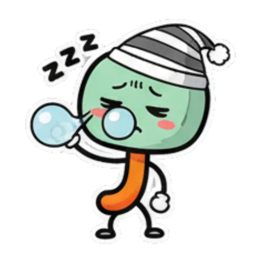戴帽睡觉 Expressive Green Blob sticker for expressive chats and social replies.