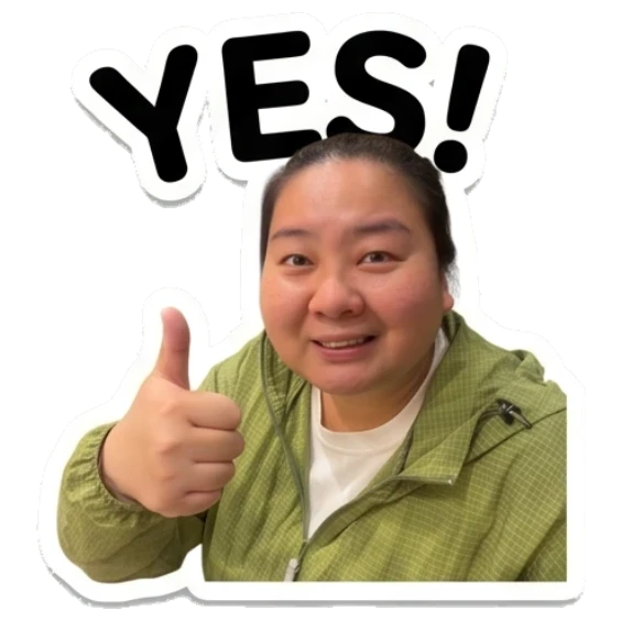 Woman giving thumbs up with positive smile Daily Life of a Friendly Woman sticker for expressive chats and social replies.