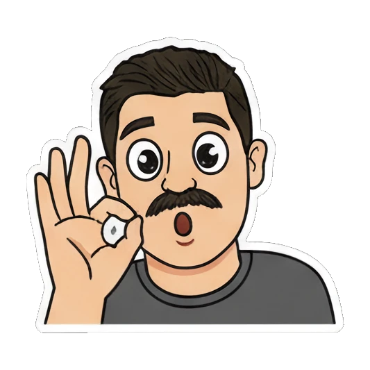 Mustache man making an OK gesture Mustache Man Daily Vibes sticker for expressive chats and social replies.