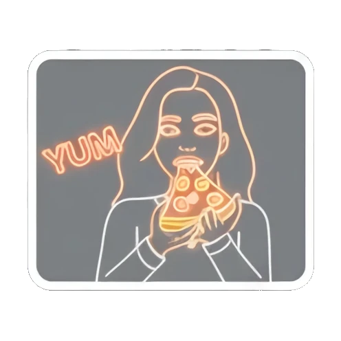 享受吃披萨Yum Neon Girl Daily sticker for expressive chats and social replies.