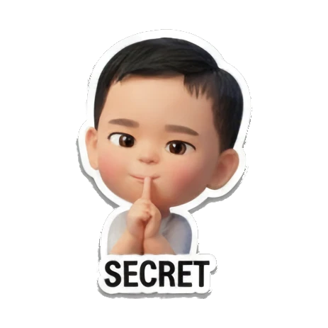 Secret baby shushing 'SECRET' Baby's Daily Moods sticker for expressive chats and social replies.