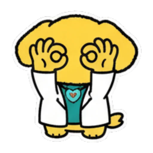 Shy puppy covering eyes. Doctor Dog's Daily Life sticker for expressive chats and social replies.
