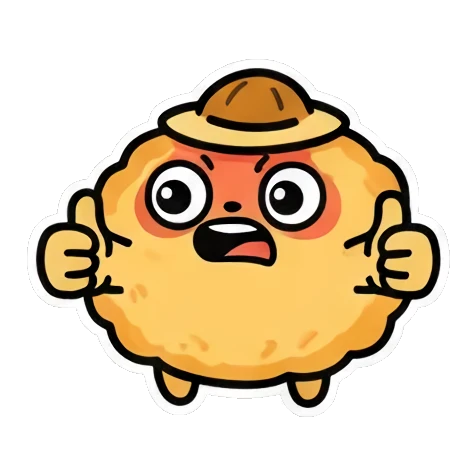 Giving a thumbs-up excitedly Fluffy Hat Creature Stickers sticker for expressive chats and social replies.