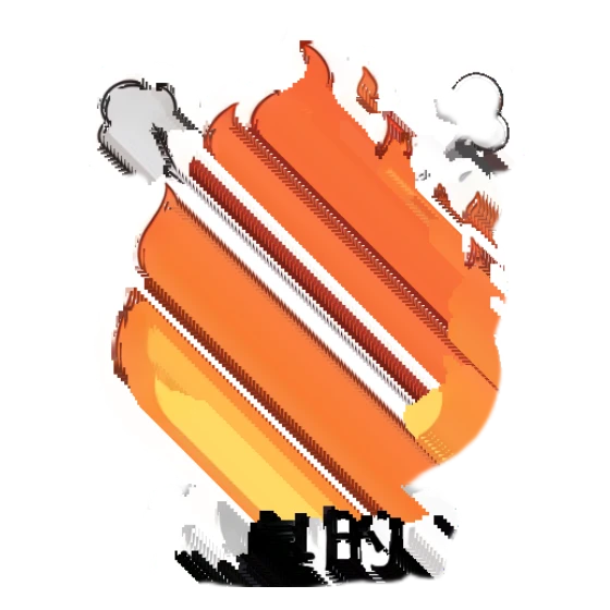 Angry man with flames in the background, looking intense. Office Professional Chibi sticker for expressive chats and social replies.