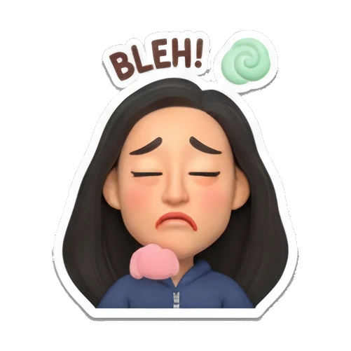 无语撇嘴的女孩 Daily Moods of a Modern Girl sticker for expressive chats and social replies.