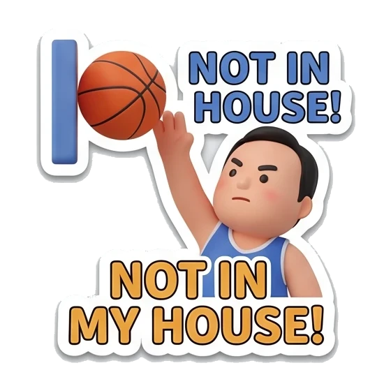 blocking the shot Basketball Pro Boy sticker for expressive chats and social replies.