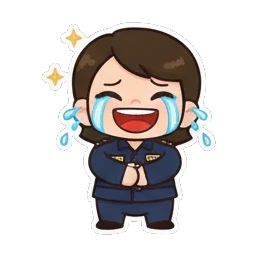 生气警官怒气冲冲。 Little Officer's Daily Express sticker for expressive chats and social replies.