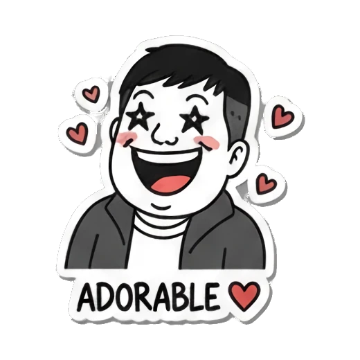 可爱星星眼配Adorable Everyday Man Moods sticker for expressive chats and social replies.