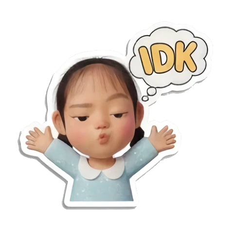 无奈的小女孩 Little Girl Daily Vibes sticker for expressive chats and social replies.