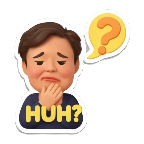 男孩托腮困惑思考 Cheerful Boy 3D Expressions sticker for expressive chats and social replies.