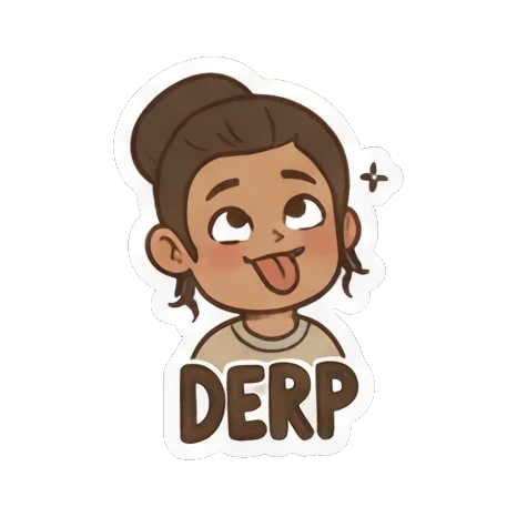 Thoughtful girl "Thinkin'...". Girl's Daily Vibes sticker for expressive chats and social replies.