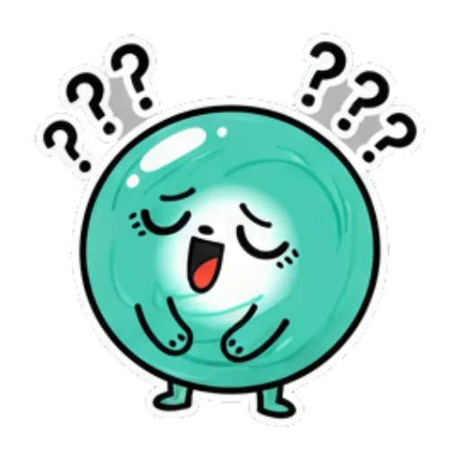 疑惑不解满头问号 Teal Blob Expressive Stickers sticker for expressive chats and social replies.