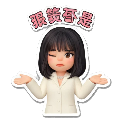 Girl shrugging shoulders with text 狠签哥是 Office Chic Girl Daily sticker for expressive chats and social replies.