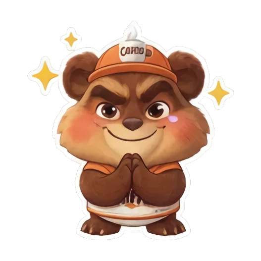 小熊双手合十表示感谢 Coiffes Bear Graduation Stickers sticker for expressive chats and social replies.