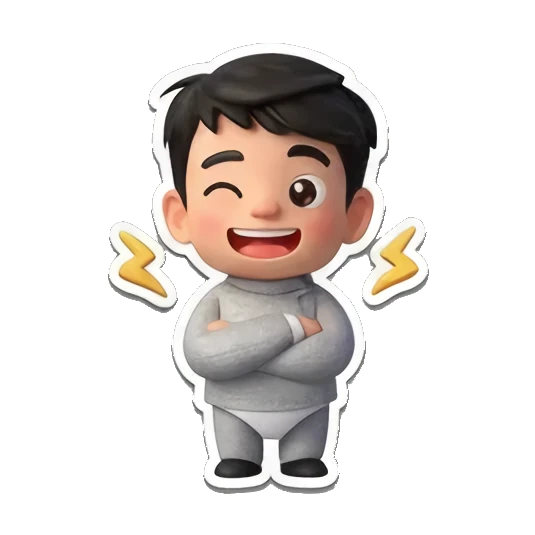 小男孩酷酷表情 Little Boy Daily Adventures sticker for expressive chats and social replies.