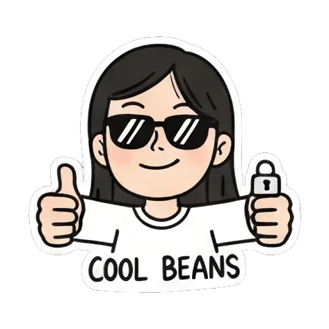 点赞认可表情 Daily Doodle Girl sticker for expressive chats and social replies.