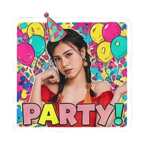 活泼可爱女孩 Retro Vibe Girl Express sticker for expressive chats and social replies.
