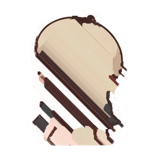 Girl in beret thinking with hand on chin Beret Girl Daily Life sticker for expressive chats and social replies.