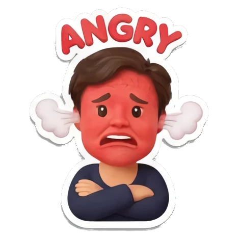 男孩满脸通红愤怒冒烟 Cheerful Boy 3D Expressions sticker for expressive chats and social replies.