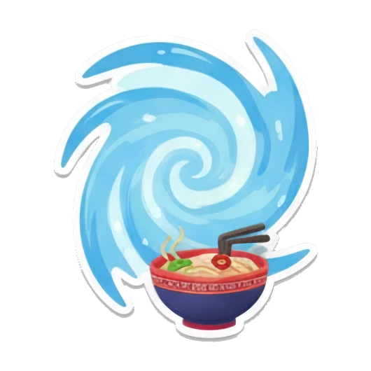 蓝色漩涡拉面碗 Chibi Sailor's Daily Expressions sticker for expressive chats and social replies.