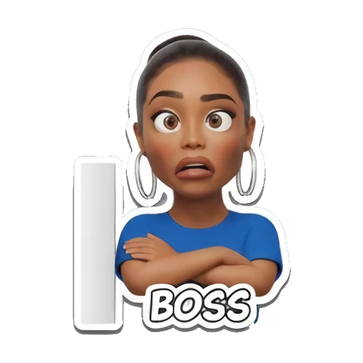 严肃老板的表情 Modern Girl Expressions sticker for expressive chats and social replies.