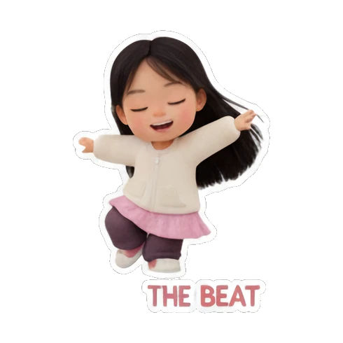 女孩调皮搞怪 Little Dancer Joy sticker for expressive chats and social replies.