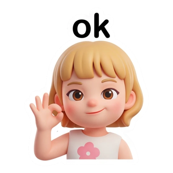 Blonde girl making an OK hand gesture with a confident smile Blonde Girl Daily Vibes sticker for expressive chats and social replies.