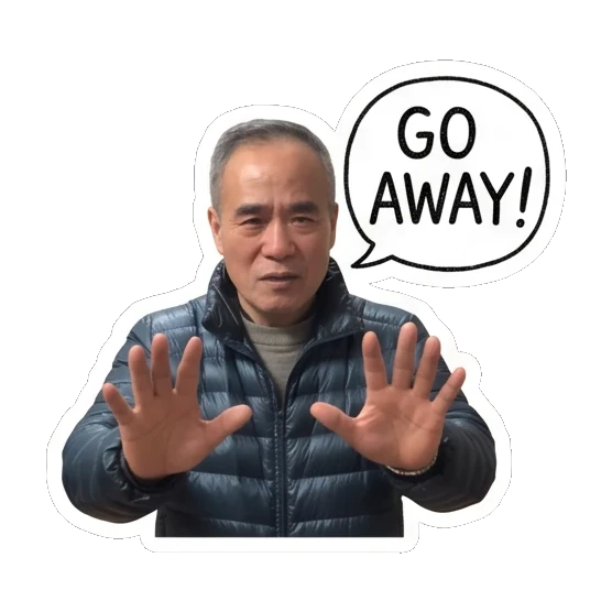 Dad showing nice gesture Cheerful Dad Daily Life sticker for expressive chats and social replies.