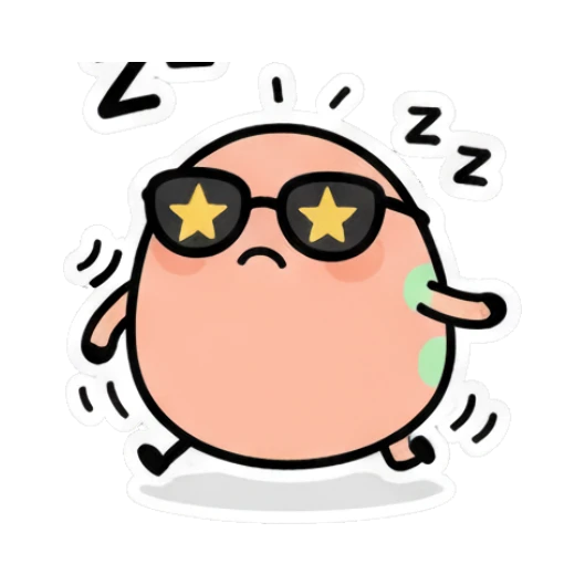 Sleeping egg with 'Zzz' text Cool Egg Expressions sticker for expressive chats and social replies.