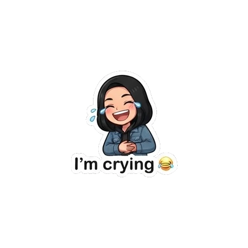 Happy girl laughing with tears of joy Cool Girl Daily Vibes sticker for expressive chats and social replies.
