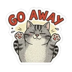 挥手走开的猫咪 Vintage Tabby Cat Moods sticker for expressive chats and social replies.