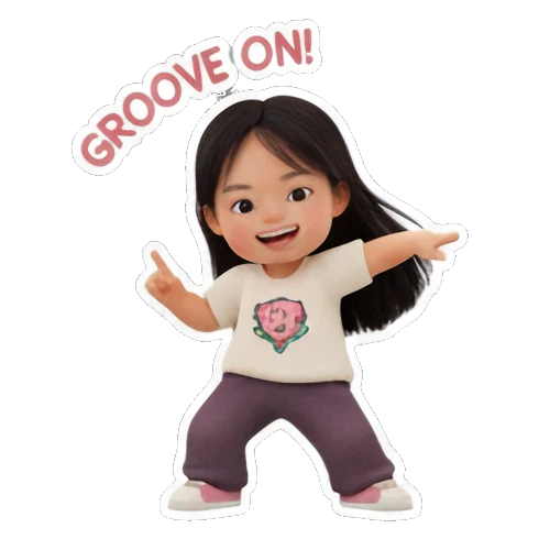 女孩跳舞律动 Little Dancer Joy sticker for expressive chats and social replies.