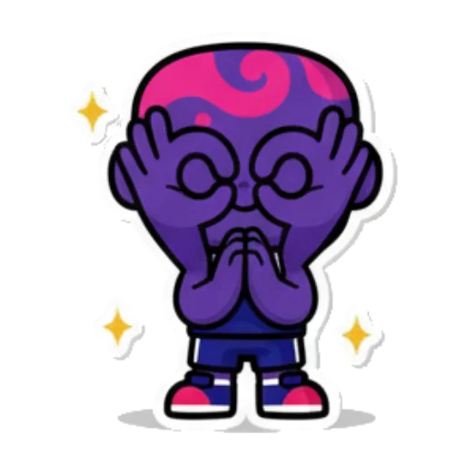 害羞捂脸的萌物 Expressive Purple Buddy sticker for expressive chats and social replies.