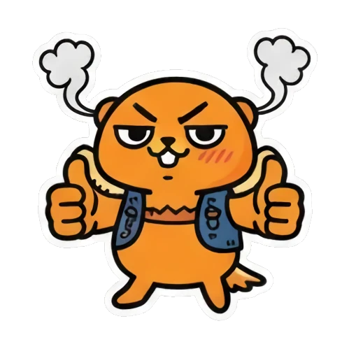 水獭竖拇指生气 Winged Otter Daily Fun sticker for expressive chats and social replies.