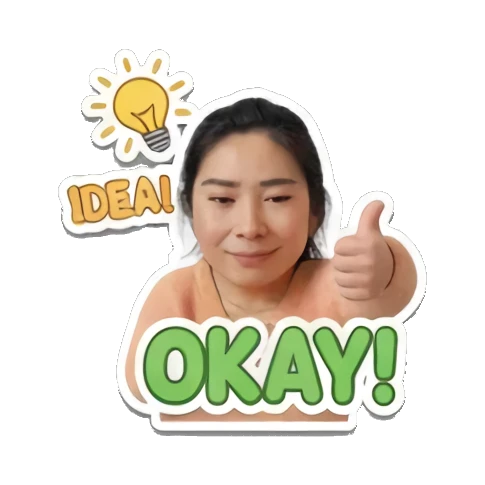 点赞认可OKAY Daily Life of a Cheerful Girl sticker for expressive chats and social replies.